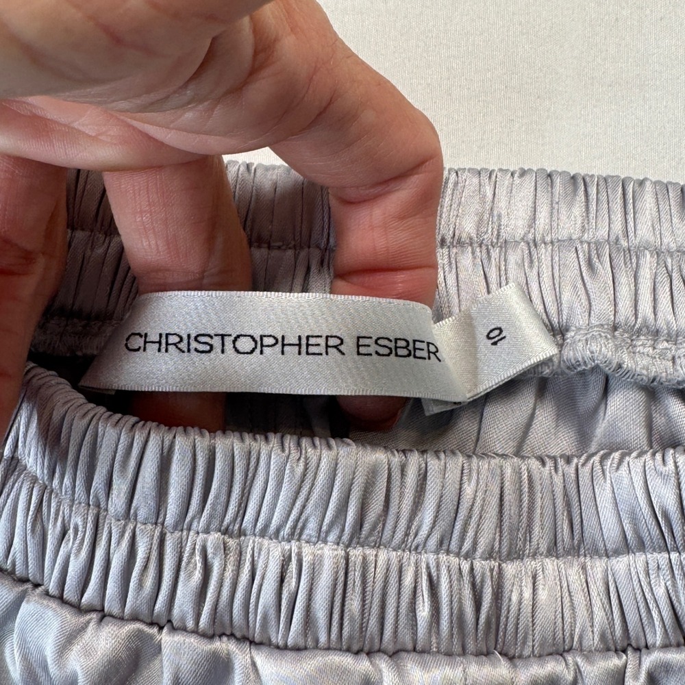 Christopher Esber Palladium Shorts Silver Boxer Dolphin Silk Trim AU 10 US 6 - Picture 6 of 8